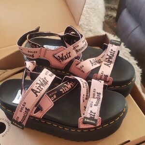 Dr. Martens Pink and Black Platform Sandals